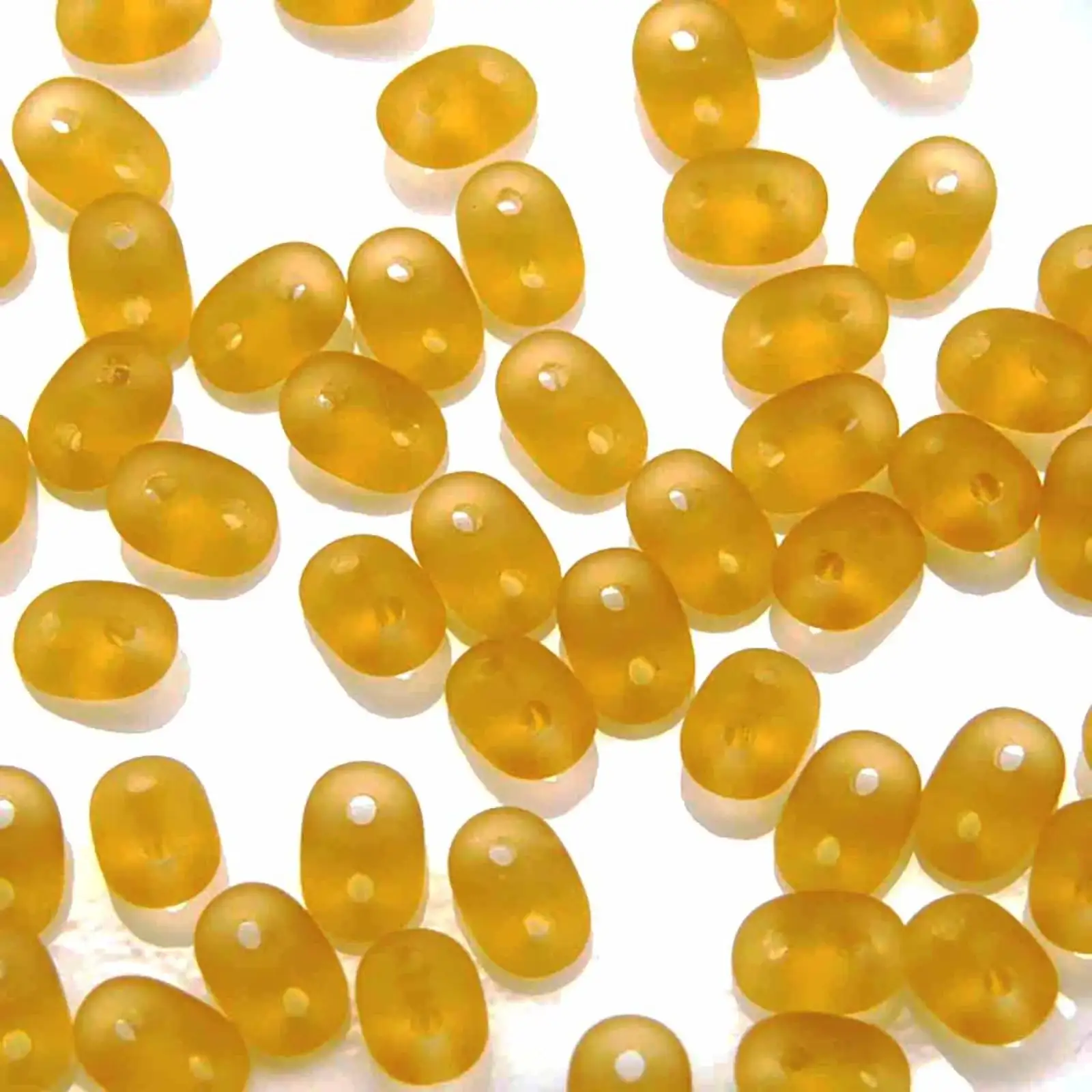 Miniduo Beads, Topaz Matte, 10g.