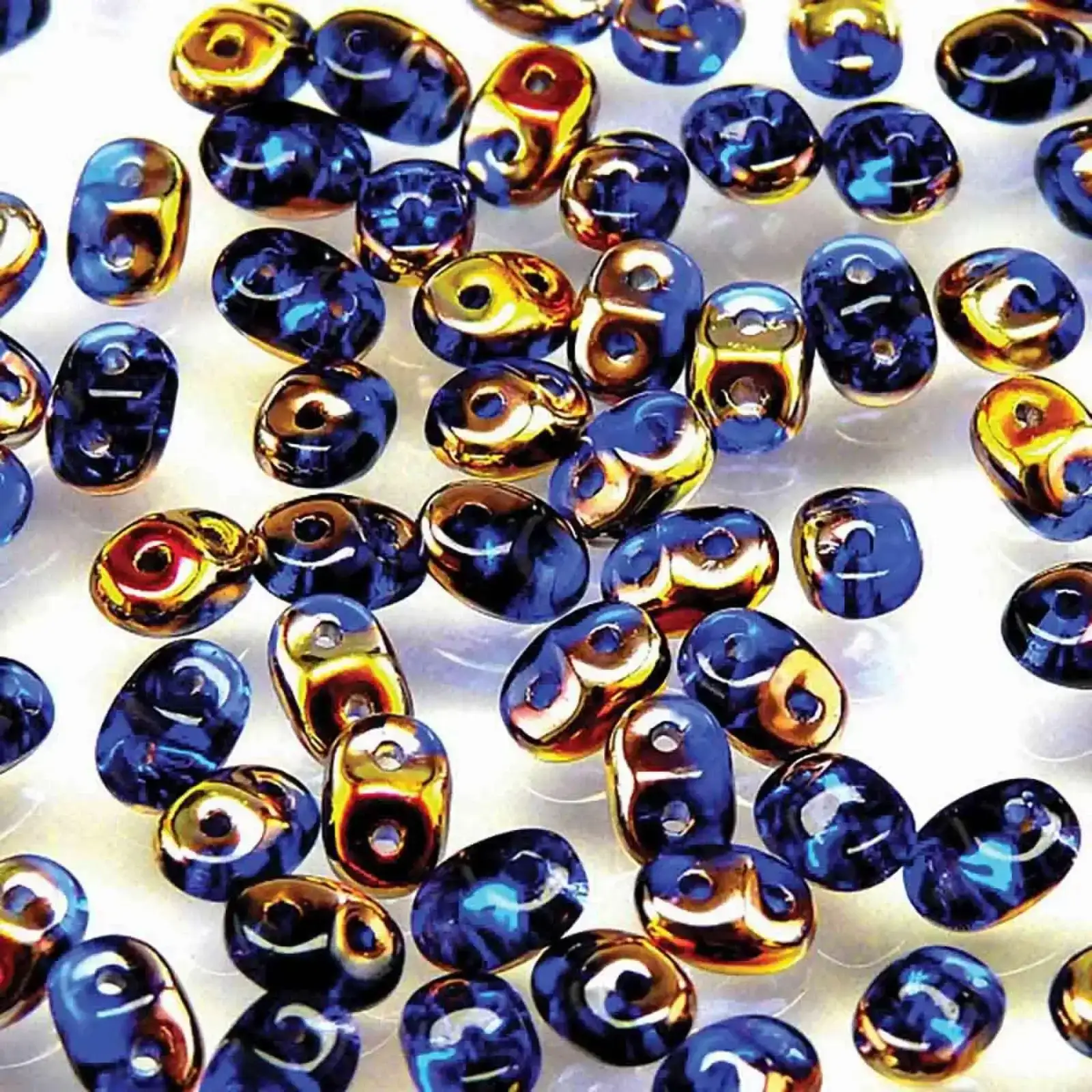 Miniduo Beads, Sapphire Sliperit, 10g.
