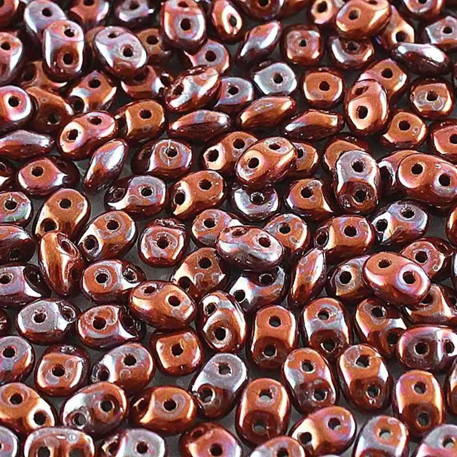 Miniduo Beads, Nebula Chocolate, 10g.