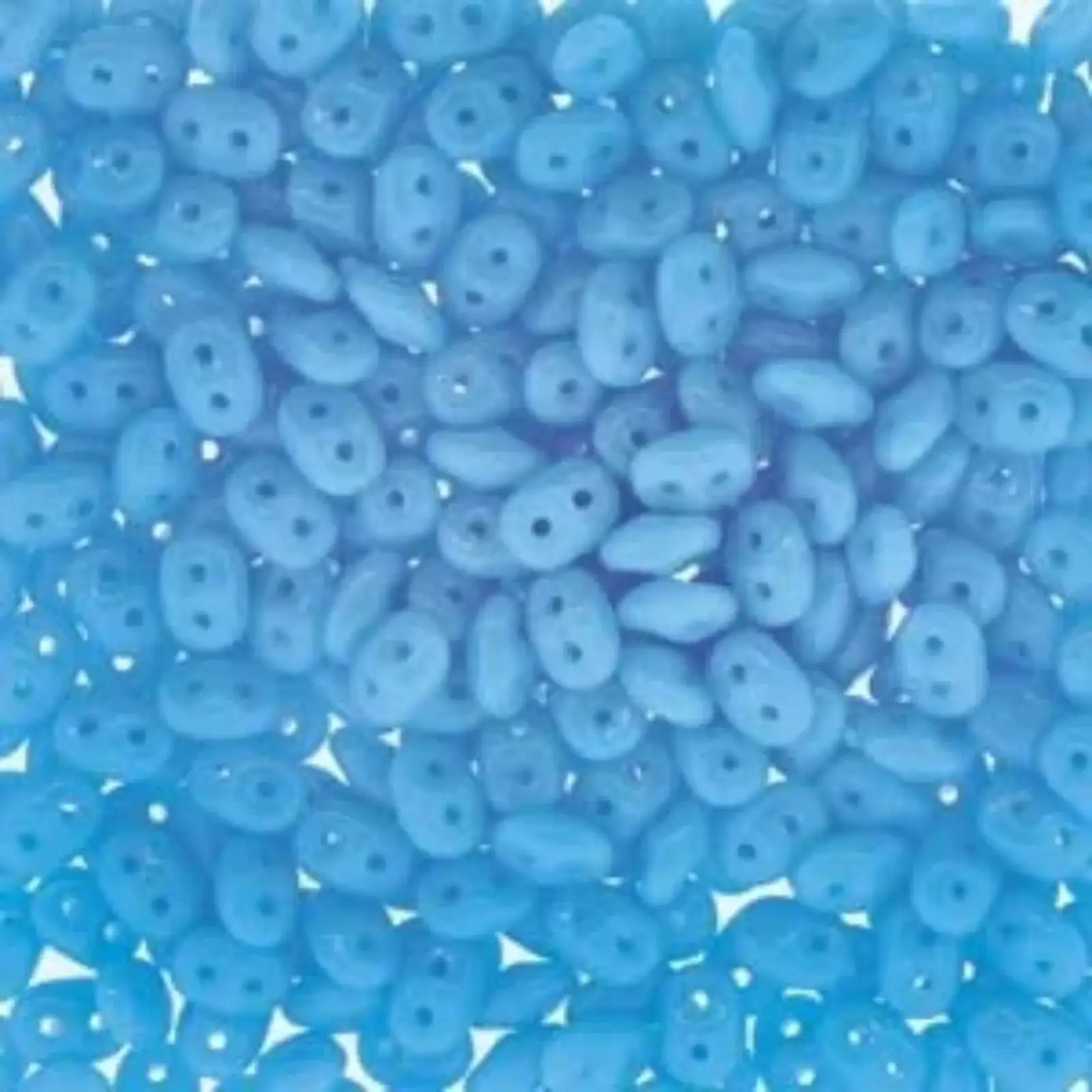 MIniduo Beads, Opaque Turquoise Blue, 10g.