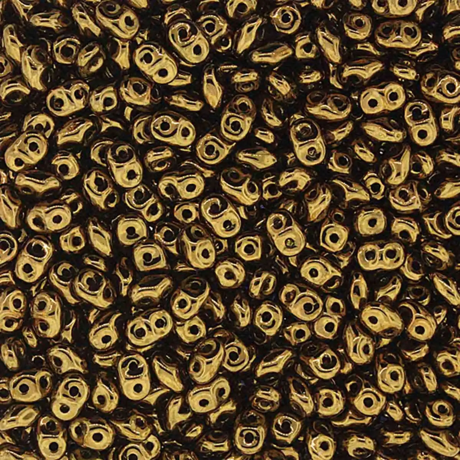 Miniduo Beads, Crystal Gold Bronze, 10g.