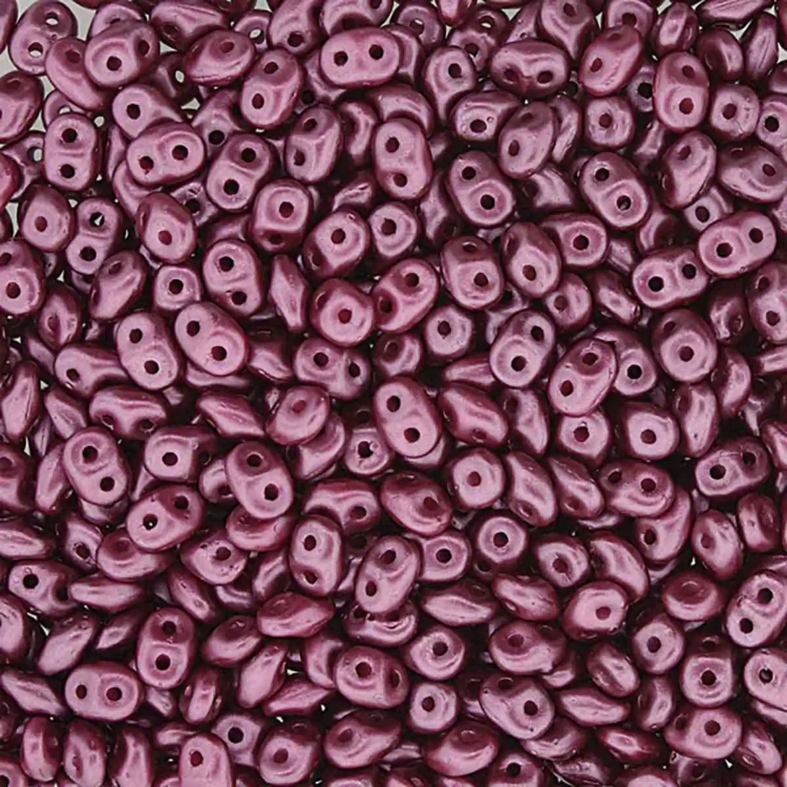 Miniduo Beads, Pastel Burgandy, 10g.