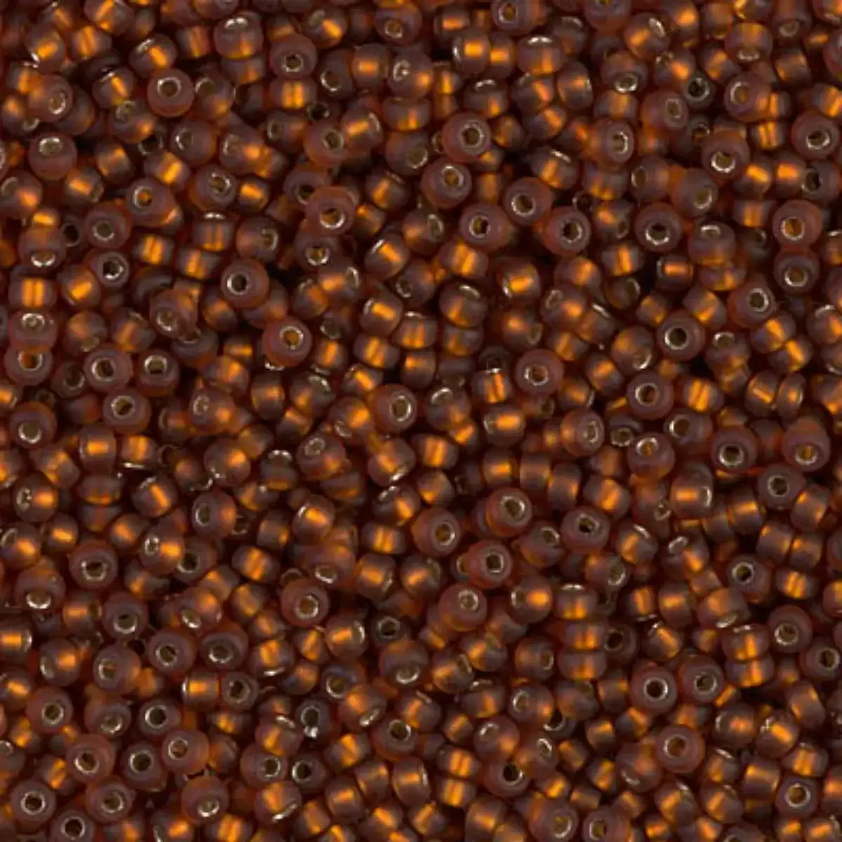 Miyuki 11/0 Seed Beads, 11-0005F, Matte Silver Lined Dark Topaz, 10g