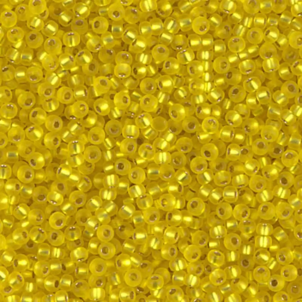 Miyuki 11/0 Seed Beads, 11-0006F, Matte Silver Lined Yellow, 10g