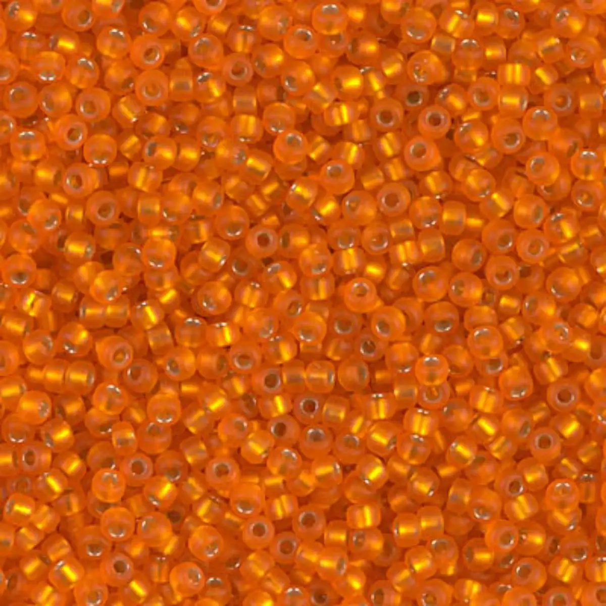 Miyuki 11/0 Seed Beads, 11-0008F, Matte Silver Lined Orange, 10g