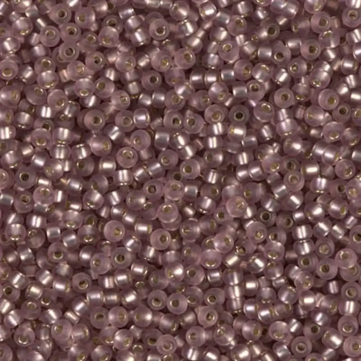 Miyuki 11/0 Seed Beads, 11-0012F, Matte Silver Lined Smoky Amethyst, 10g