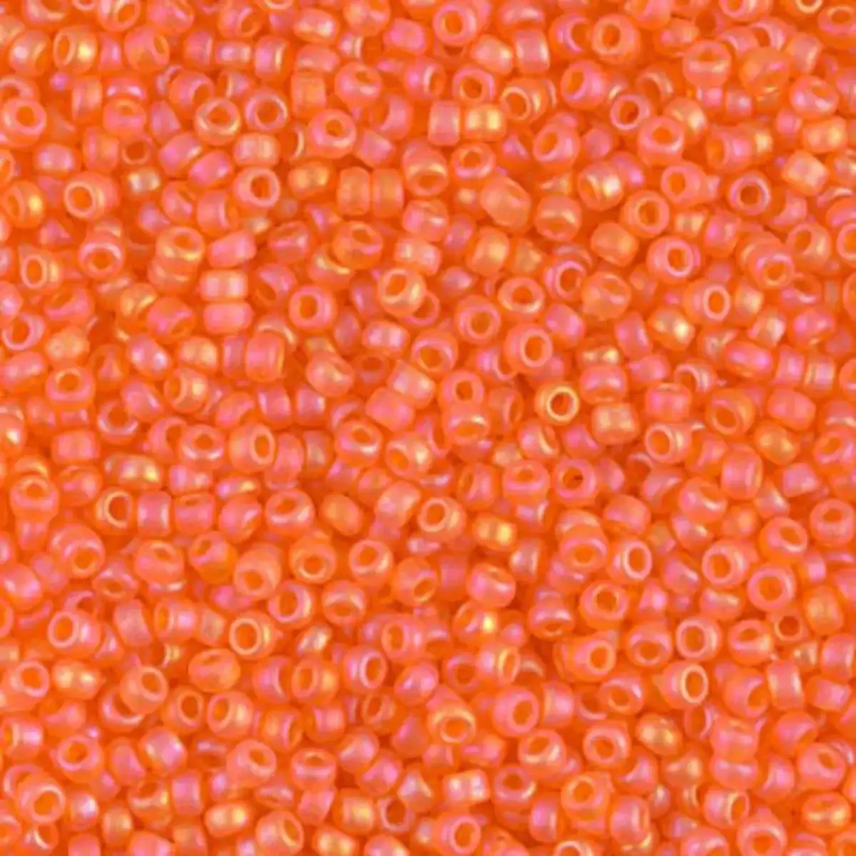 Miyuki 11/0 Seed Beads, 11-0138FR, Matte Transparent Orange AB, 10g