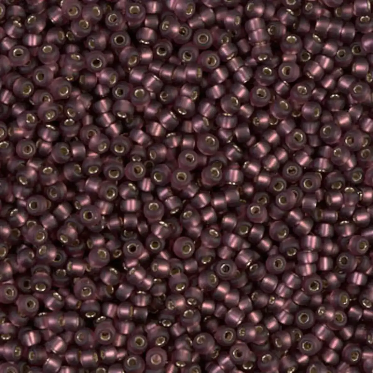 Miyuki 11/0 Seed Beads, 11-0013F, Matte Silver Lined Dark Smoky Amethyst, 10g