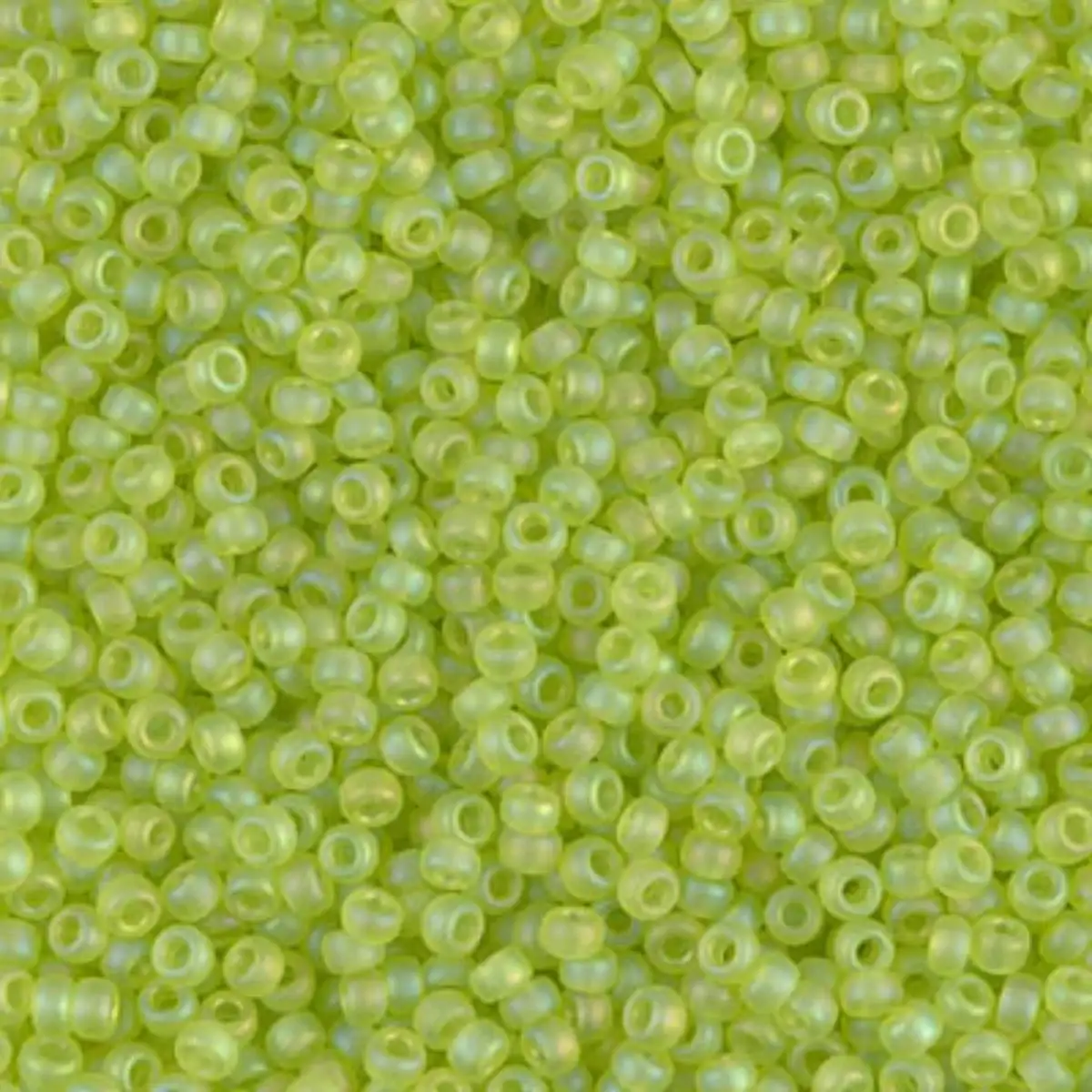Miyuki 11/0 Seed Beads, 11-0143FR, Matte Transparent Chartreuse AB, 10g