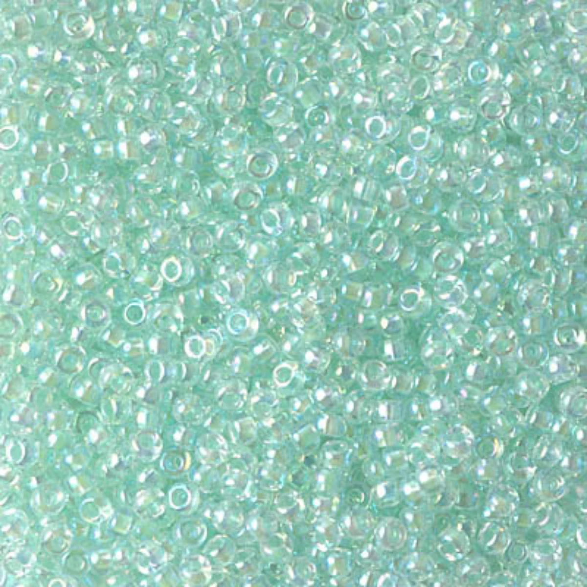 Miyuki 11/0 Seed Beads, 11-0271, Light Mint Green Lined Crystal AB, 10g