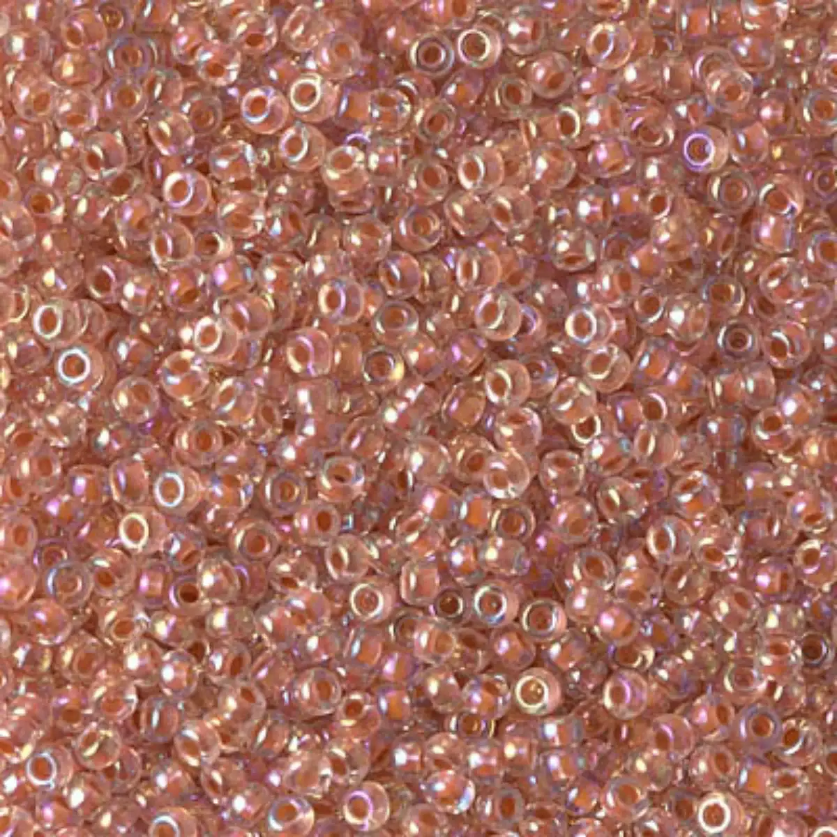 Miyuki 11/0 Seed Beads, 11-0275, Salmon Lined Crystal AB, 10g