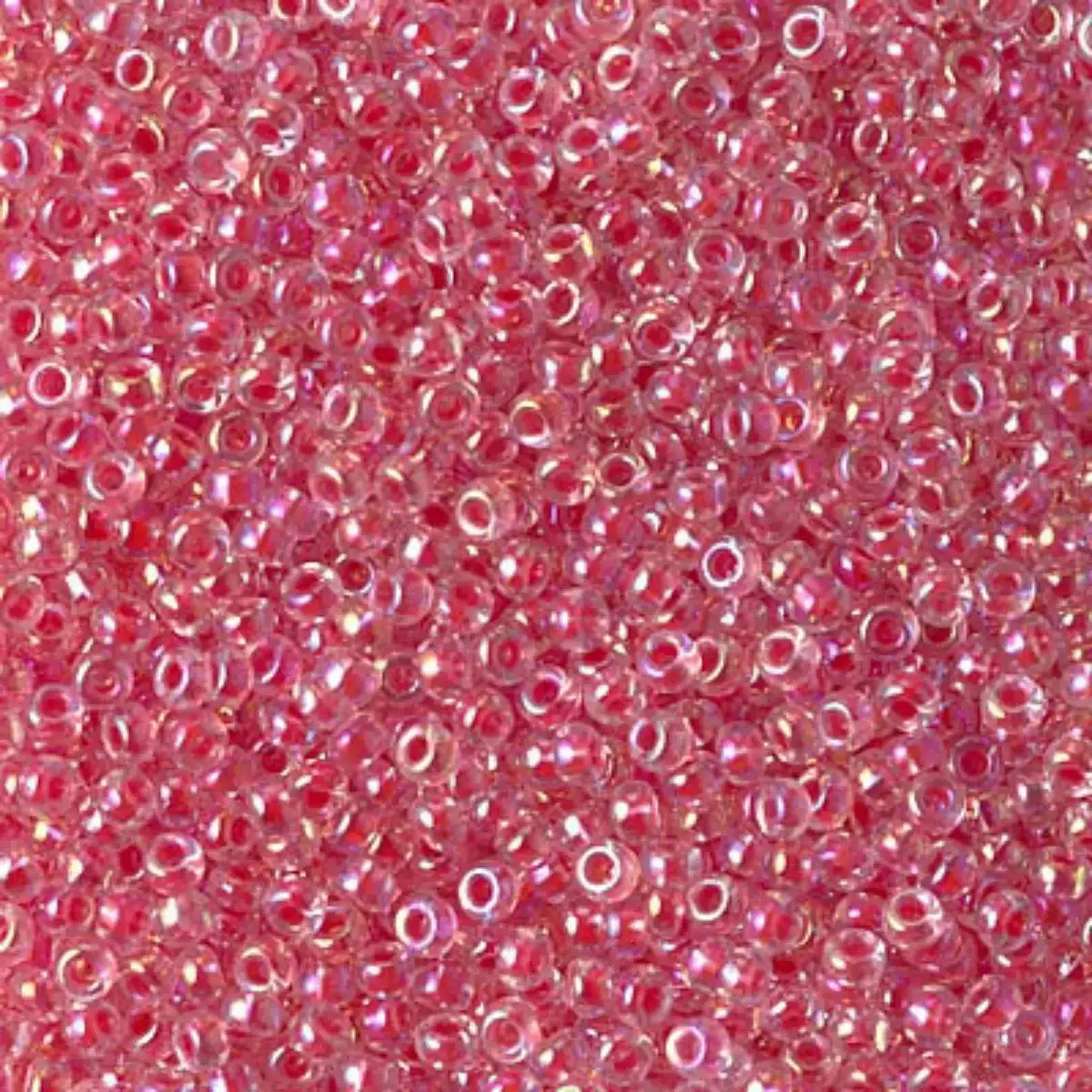 Miyuki 11/0 Seed Beads, 11-0276, Dark Coral Lined Crystal AB, 10g