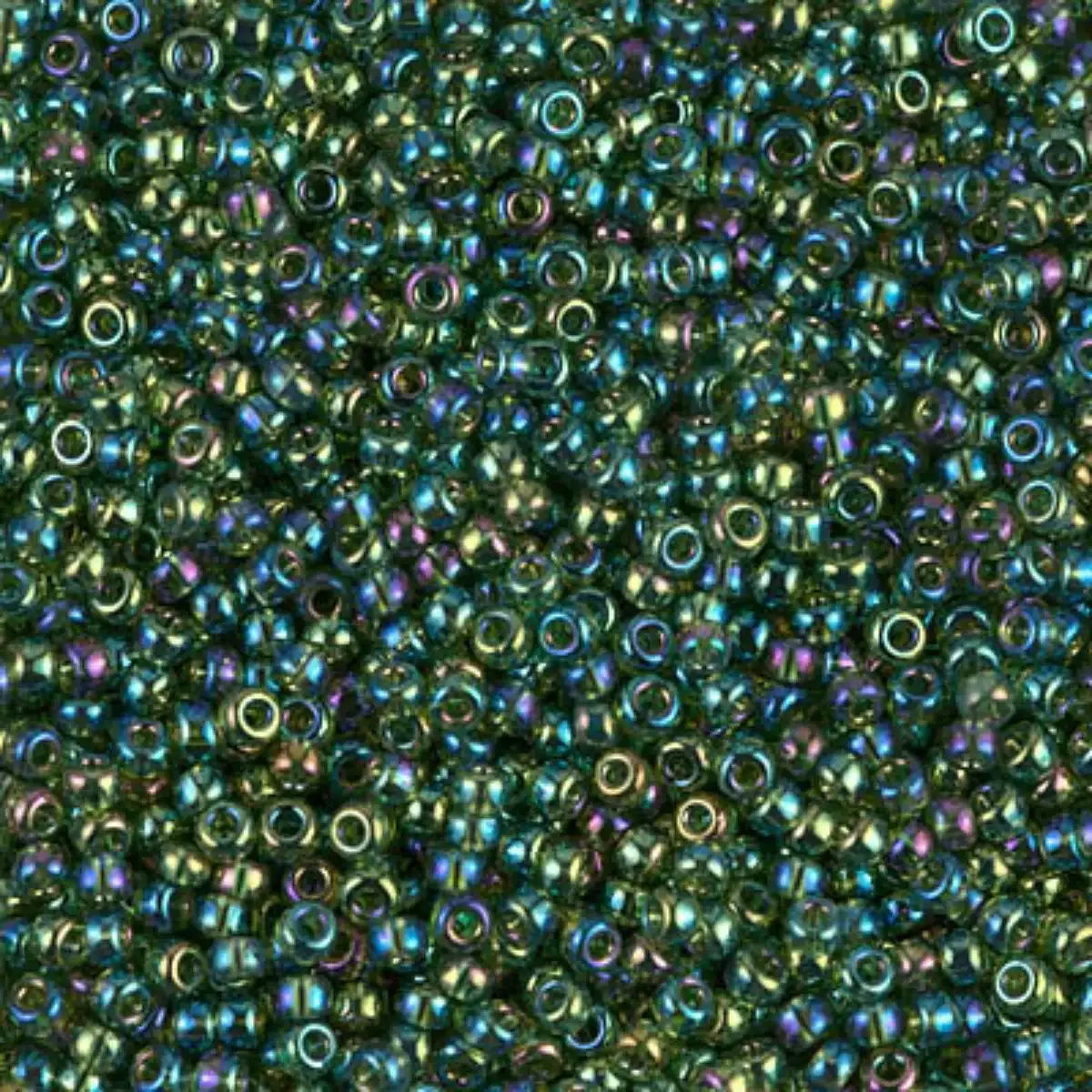 Miyuki 11/0 Seed Beads, 11-0288, Olive Green Lined Crystal AB, 10g