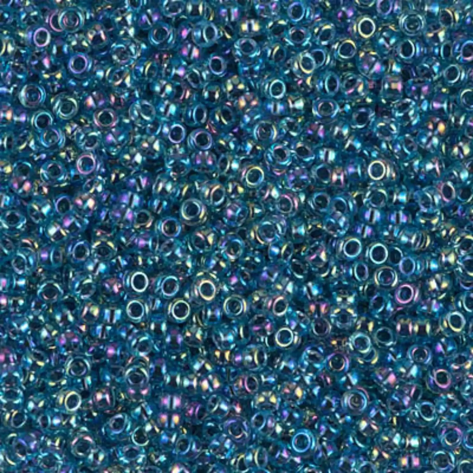 Miyuki 11/0 Seed Beads, 11-0339, Blue Lined Aqua AB, 10g