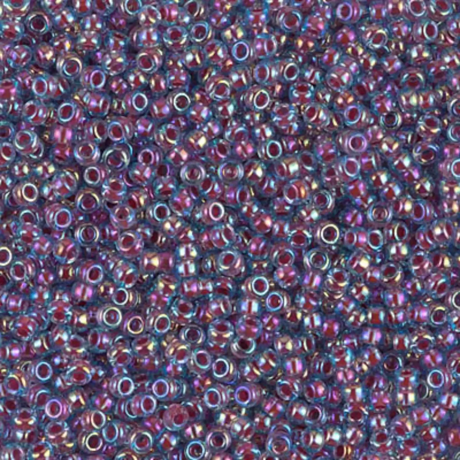 Miyuki 11/0 Seed Beads, 11-0340, Hot Pink Lined Aqua AB, 10g