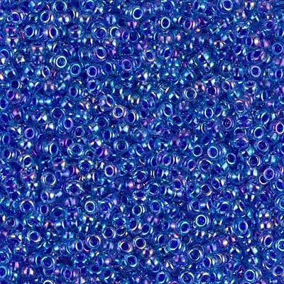 Miyuki 11/0 Seed Beads, 11-0353, Cobalt Lined Sapphire AB, 10g