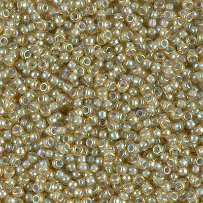 Miyuki 11/0 Seed Beads, 11-0359, Aqua Lined Light Topaz AB 10g