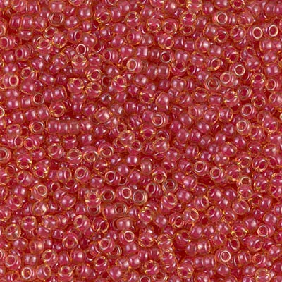 Miyuki 11/0 Seed Beads, 11-0373, Dark Rose Lined Light Topaz Luster, 10g