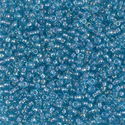 Miyuki 11/0 Seed Beads, 11-0376, Crystal Lined Aqua, 10g