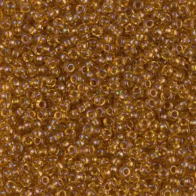 Miyuki 11/0 Seed Beads, 11-0377, Sparkling Topaz Lined Light Topaz AB, 10g