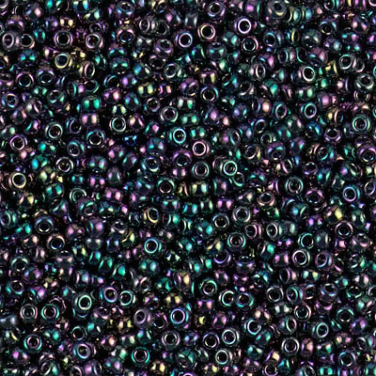 Miyuki 11/0 Seed Beads, 11-0455D, Metallic Purple/Green Iris, 10g