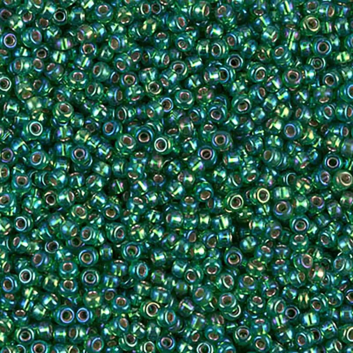 Miyuki 11/0 Seed Beads, 11-1016, Silver Lined Green AB, 10g