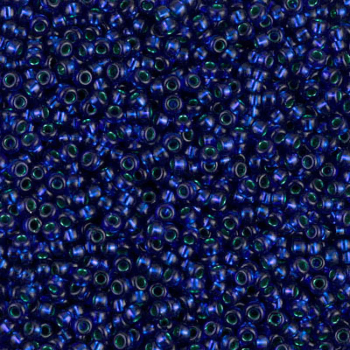 Miyuki 11/0 Seed Beads, 11-1457, Metallic Dark Sapphire Emerald Lined, 10g