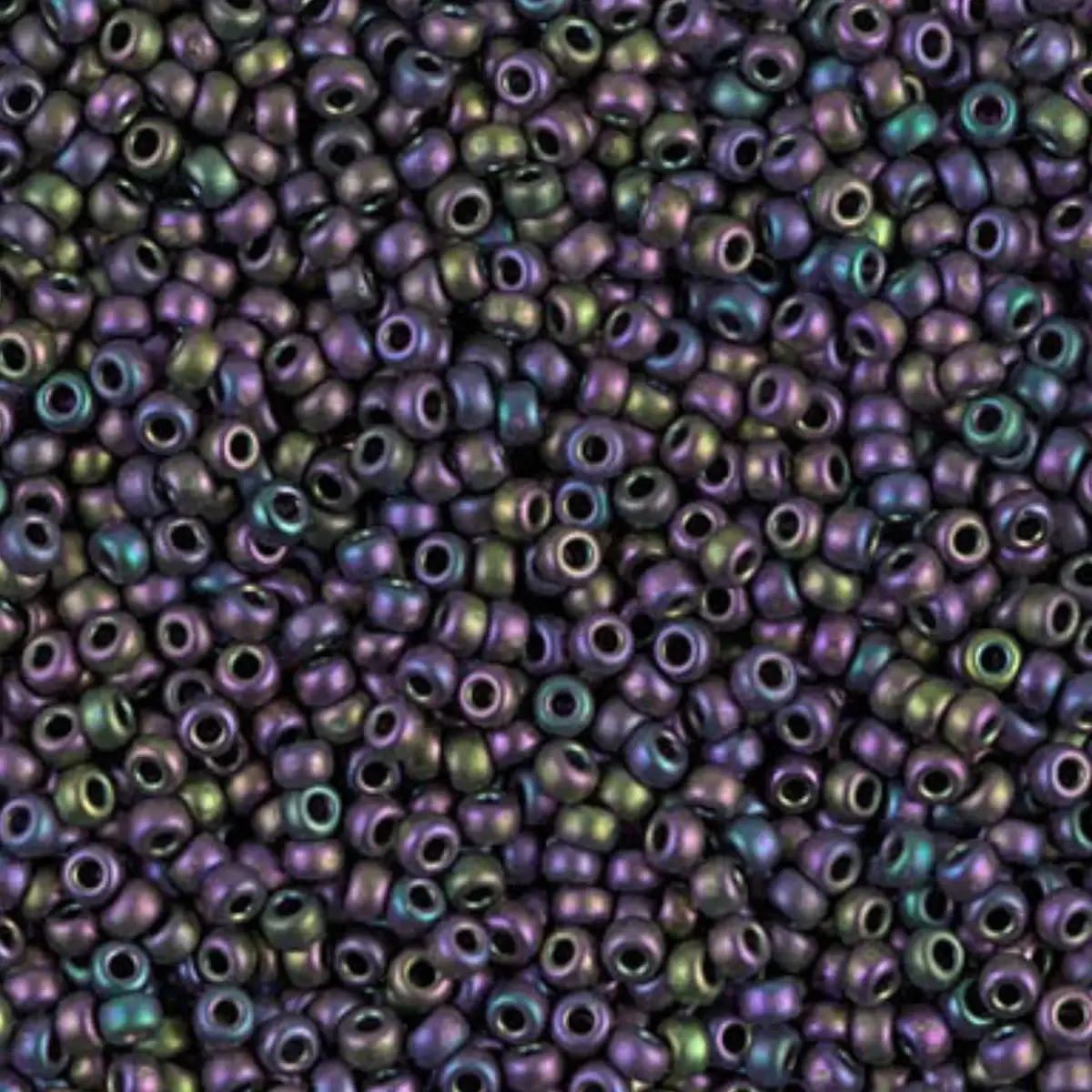 Miyuki 11/0 Seed Beads, 11-2019, Semi-Matte Green-Purple Iris, 10g