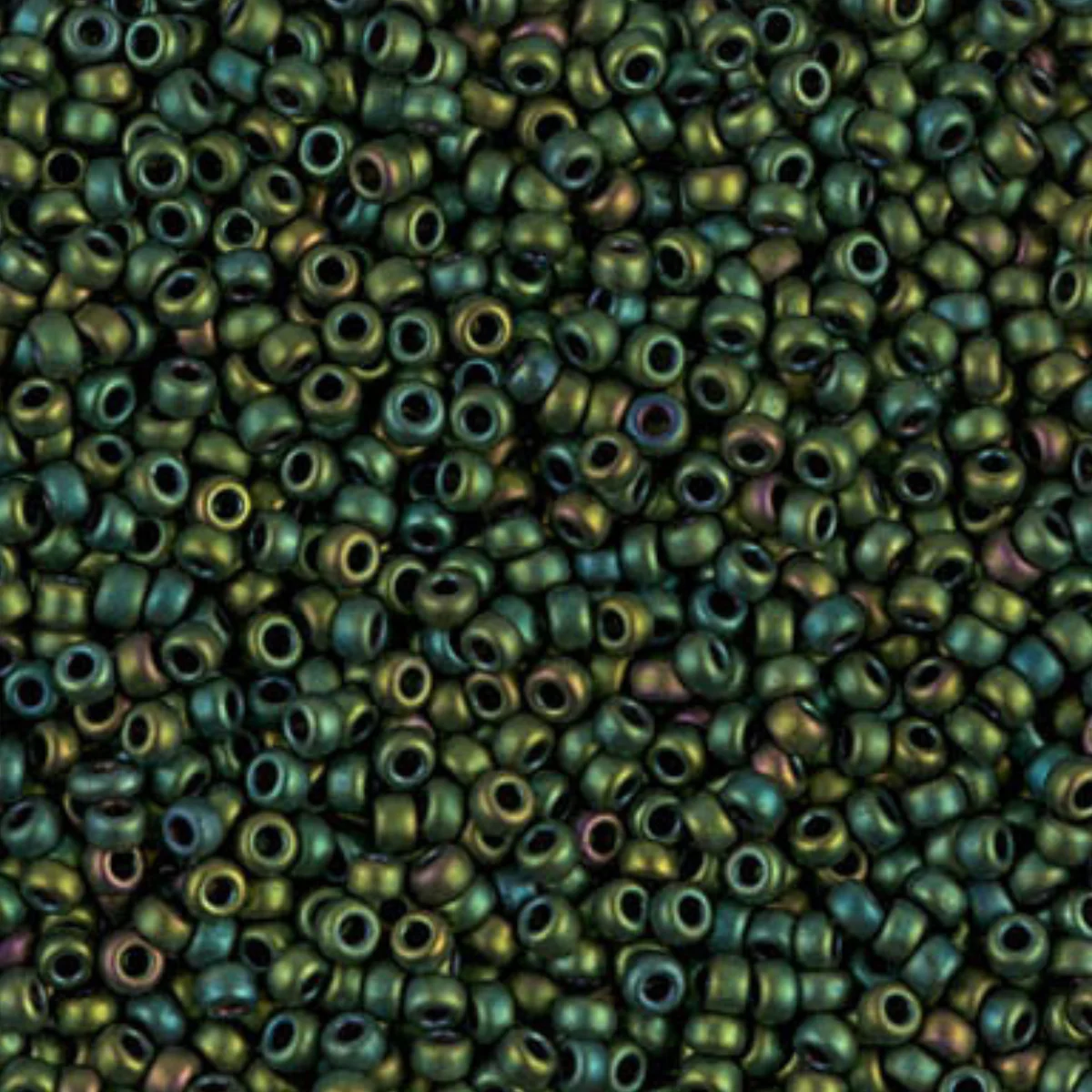 Miyuki 11/0 Seed Beads, 11-2020, Matte Metallic Blue-Green Iris, 10g
