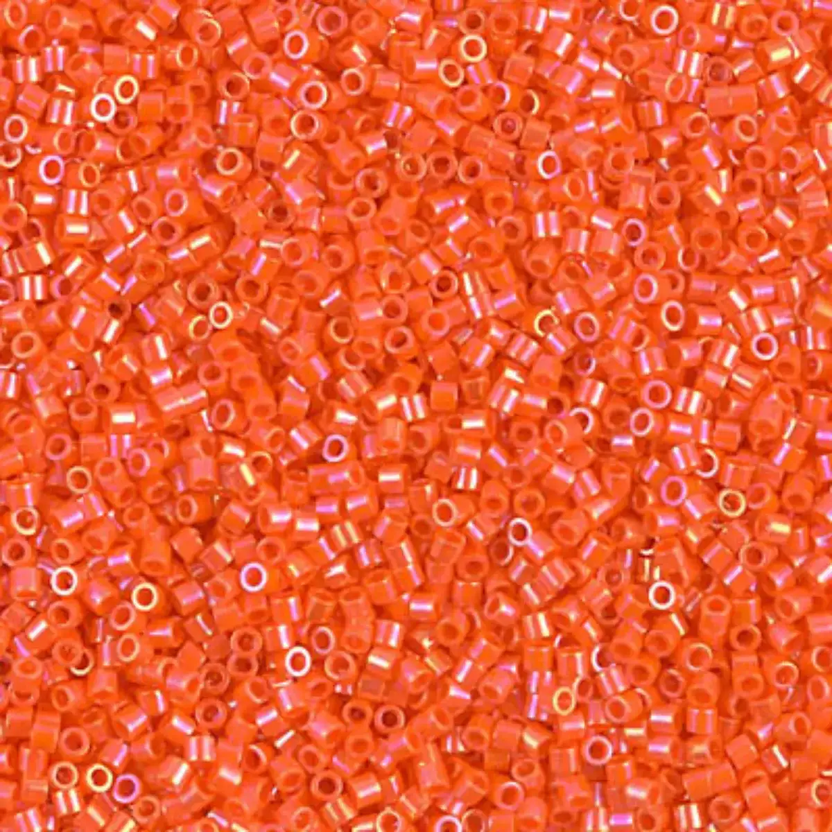 Miyuki 15/0 Delica Beads, DBS-0161, Opaque Orange AB, 7 grams