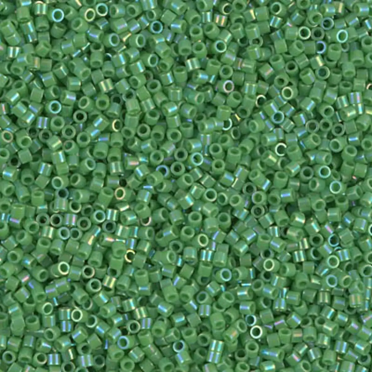 Miyuki 15/0 Delica Beads, DBS-0163, Opaque Green AB, 7 grams
