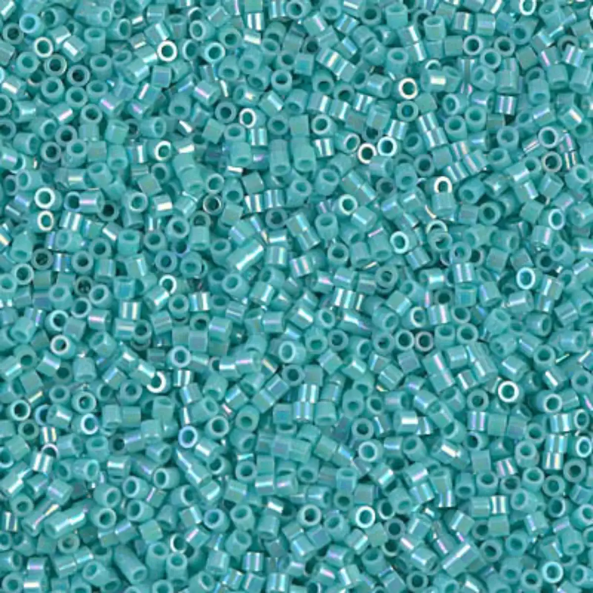 Miyuki 15/0 Delica Beads, DBS-0166, Opaque Turquoise Green AB, 7 grams