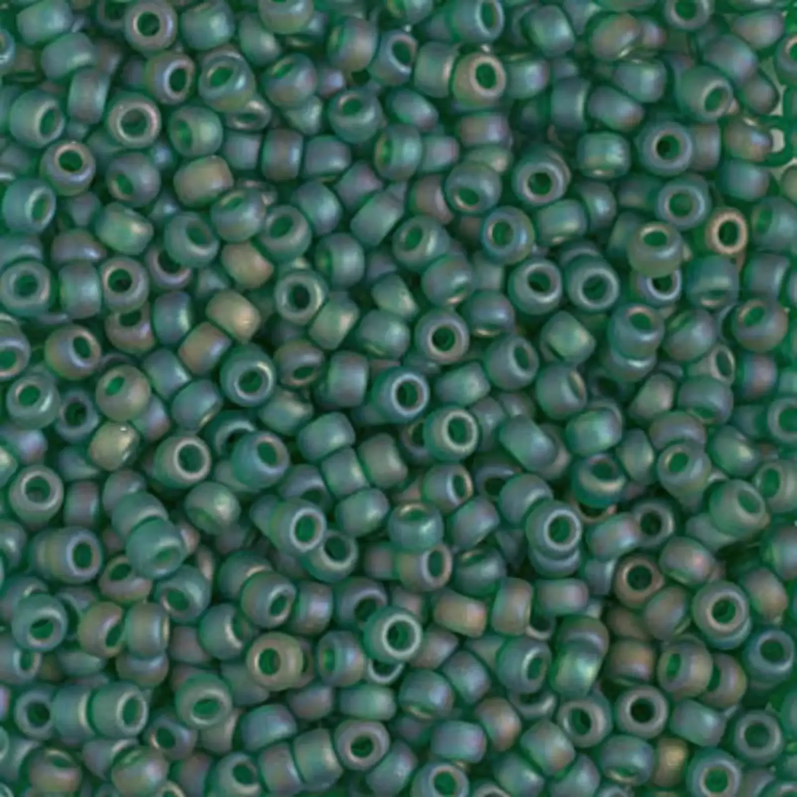Miyuki 8/0 Seed Beads, 8-0146FR, Transparent Matte Green AB, 10g