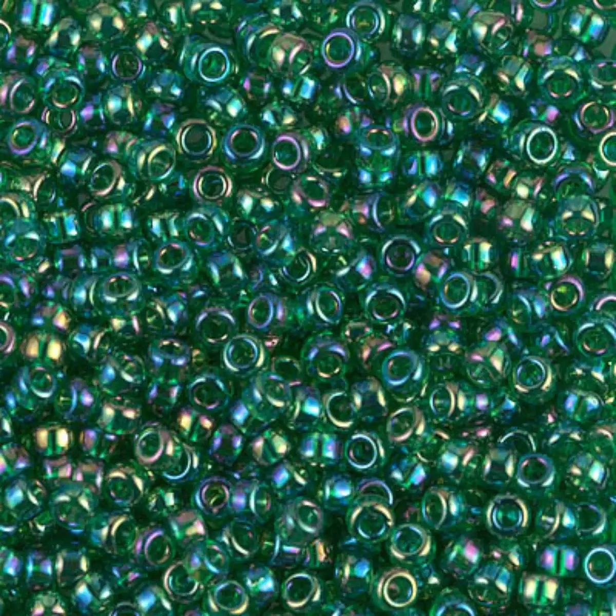 Miyuki 8/0 Seed Beads, 8-0179, Transparent Green AB, 10g
