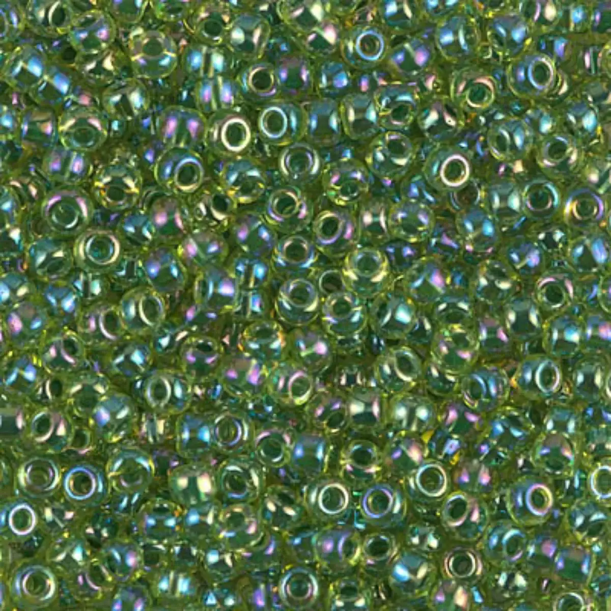 Miyuki 8/0 Seed Beads, 8-0341, Green Lined Chartreuse AB, 10g