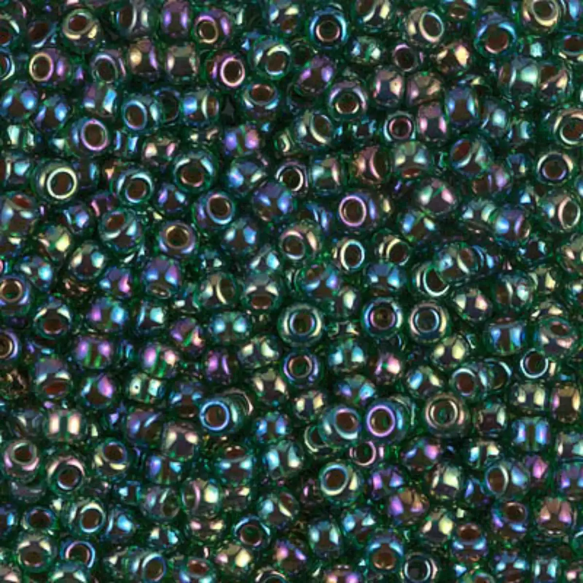Miyuki 8/0 Seed Beads, 8-0344, Fuchsia Lined Light Emerald AB, 10g