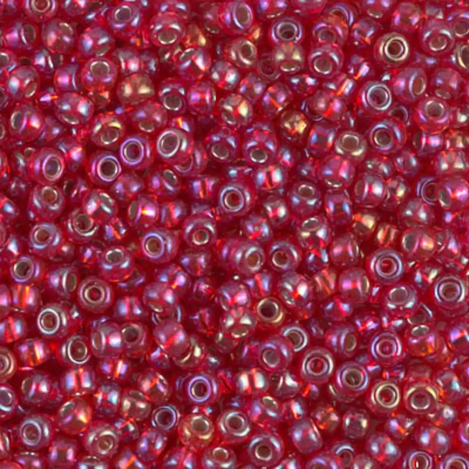 Miyuki 8/0 Seed Beads, 8-1010, Silver Lined Flame Red AB, 10g