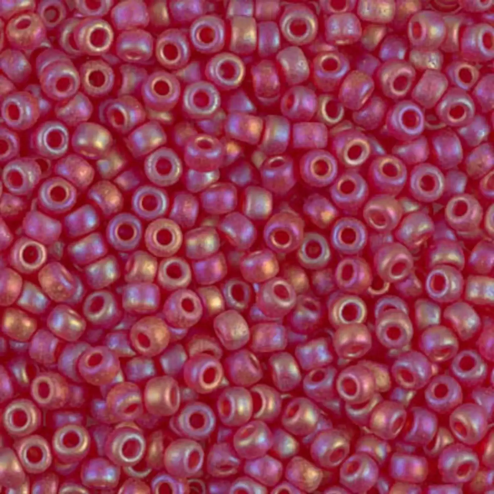 Miyuki 8/0 Seed Beads, 8-141FR, Matte Transparent Ruby AB, 10g