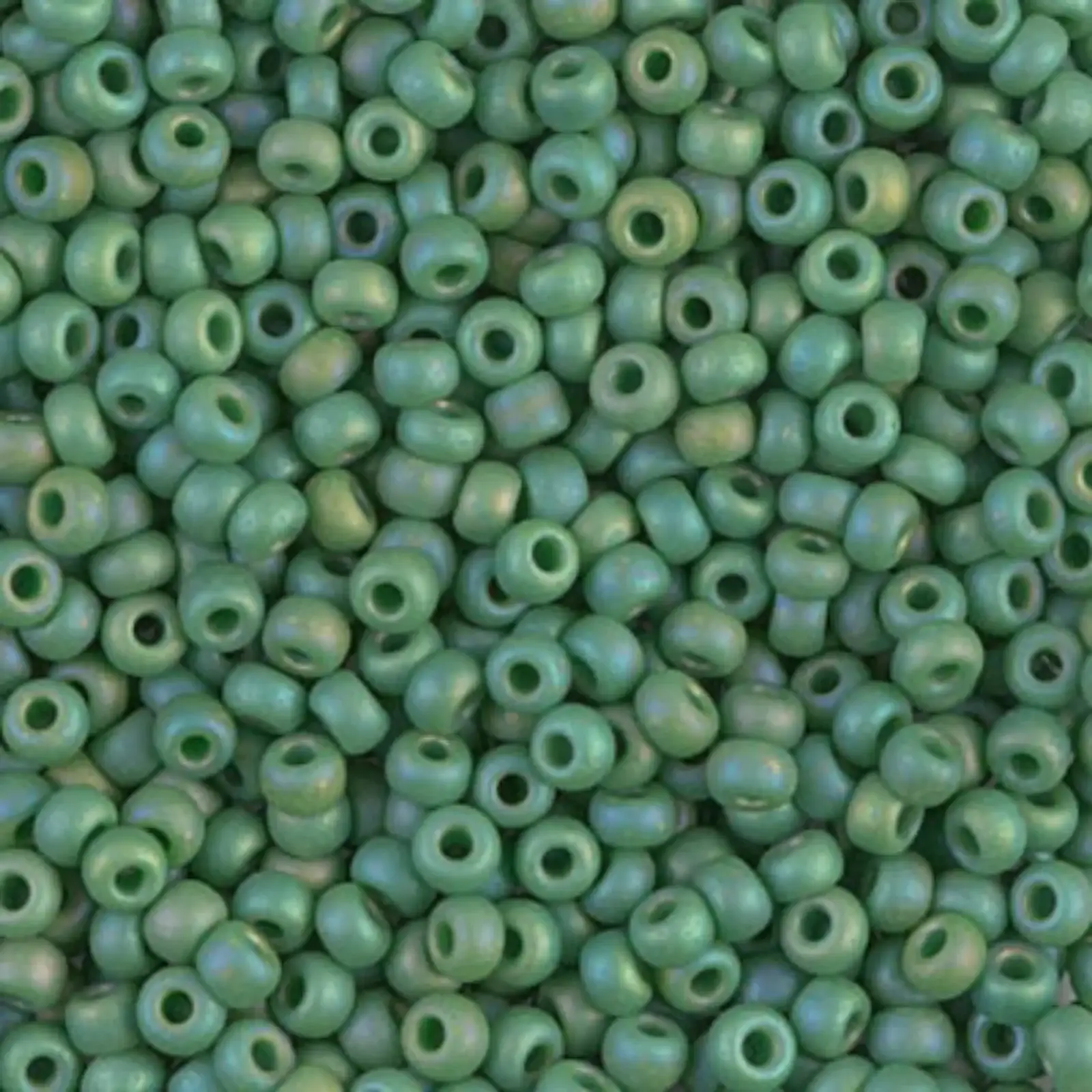 Miyuki 8/0 Seed Beads, 8-0411FR, Matte Jade Green AB, 10g