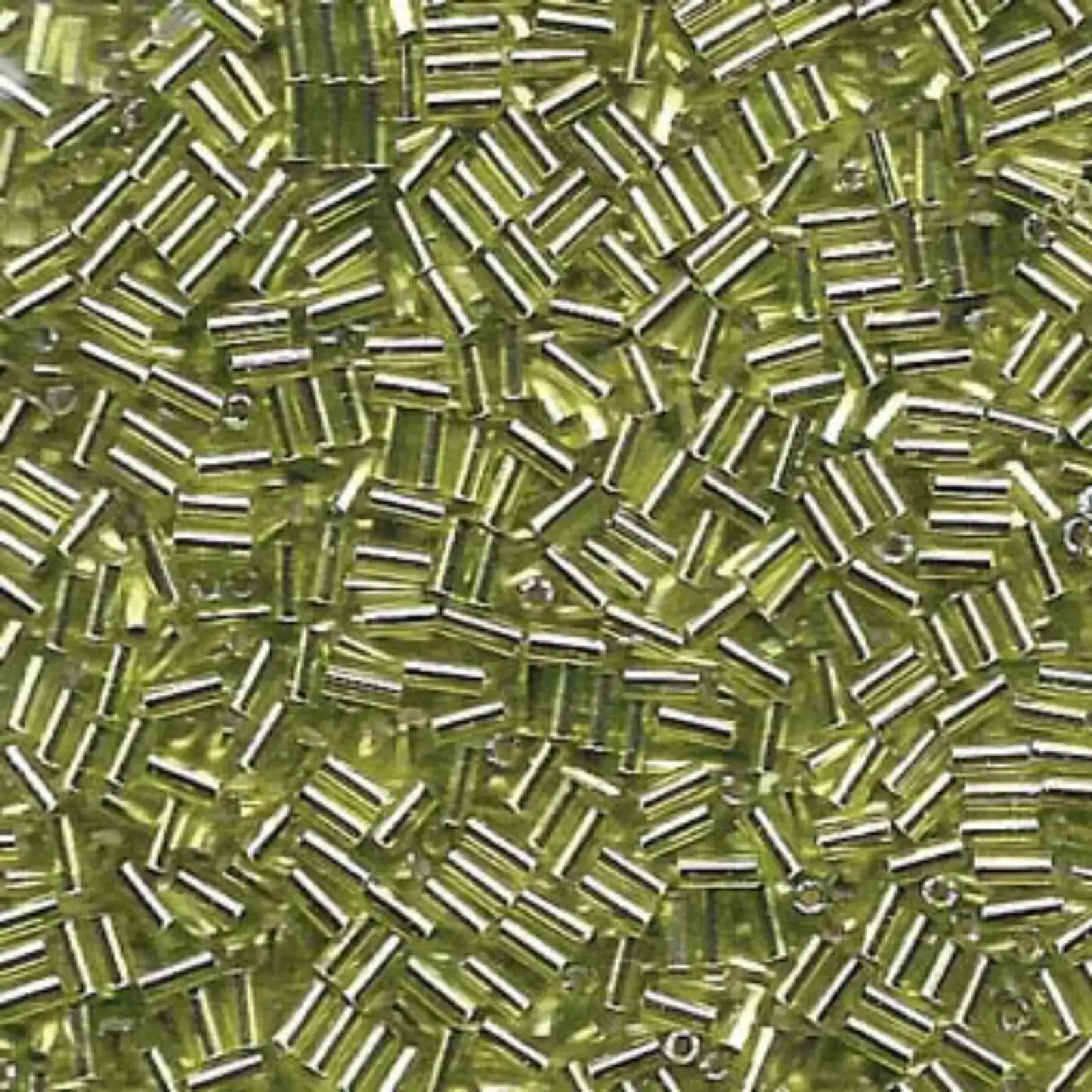 Miyuki Bugles #1 Size, 3mm, BGL1-014, Silver Lined Transparent Chartreuse, 10g