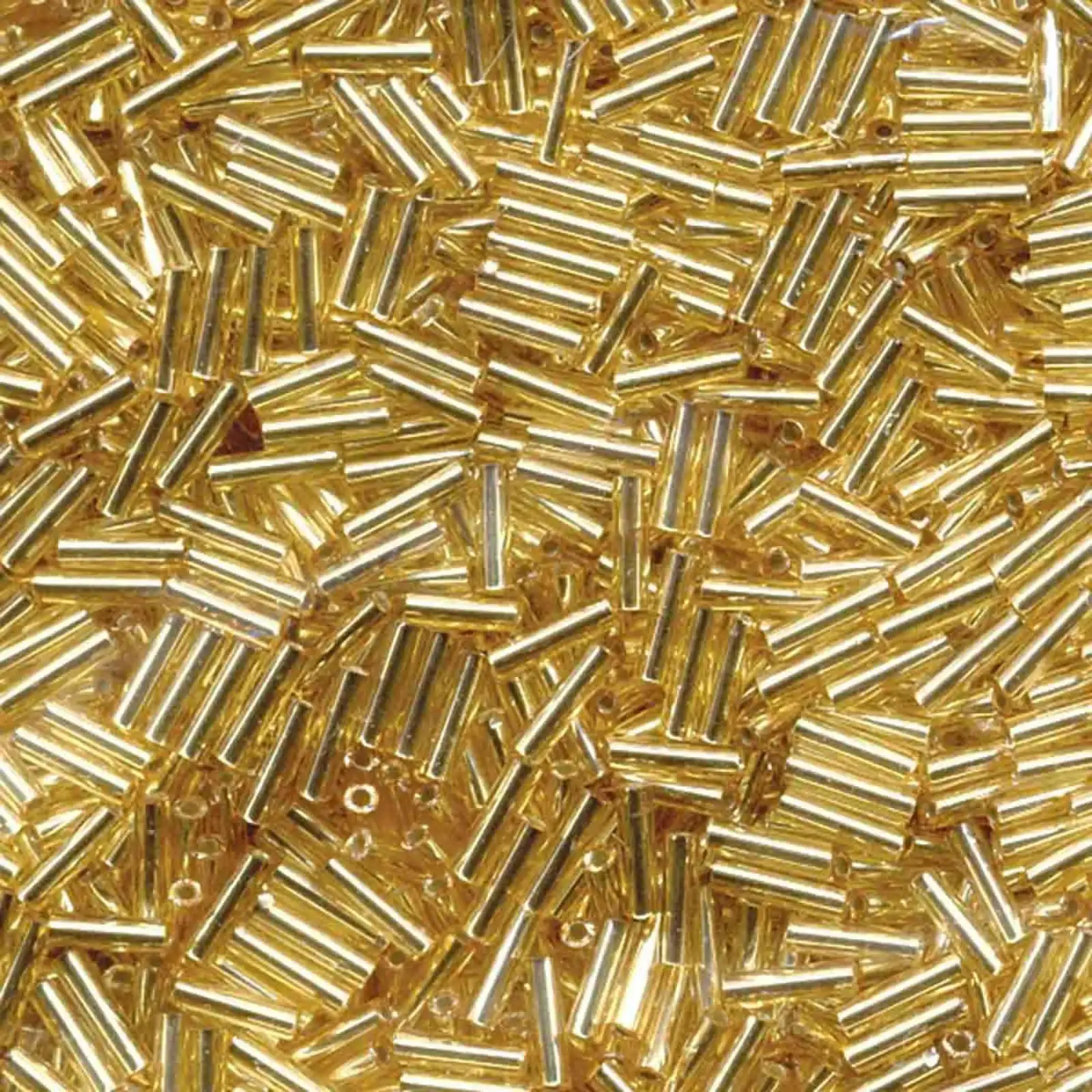Miyuki Bugles #2 Size, 6mm, BGL2-062, Silver Lined Gold, 10g