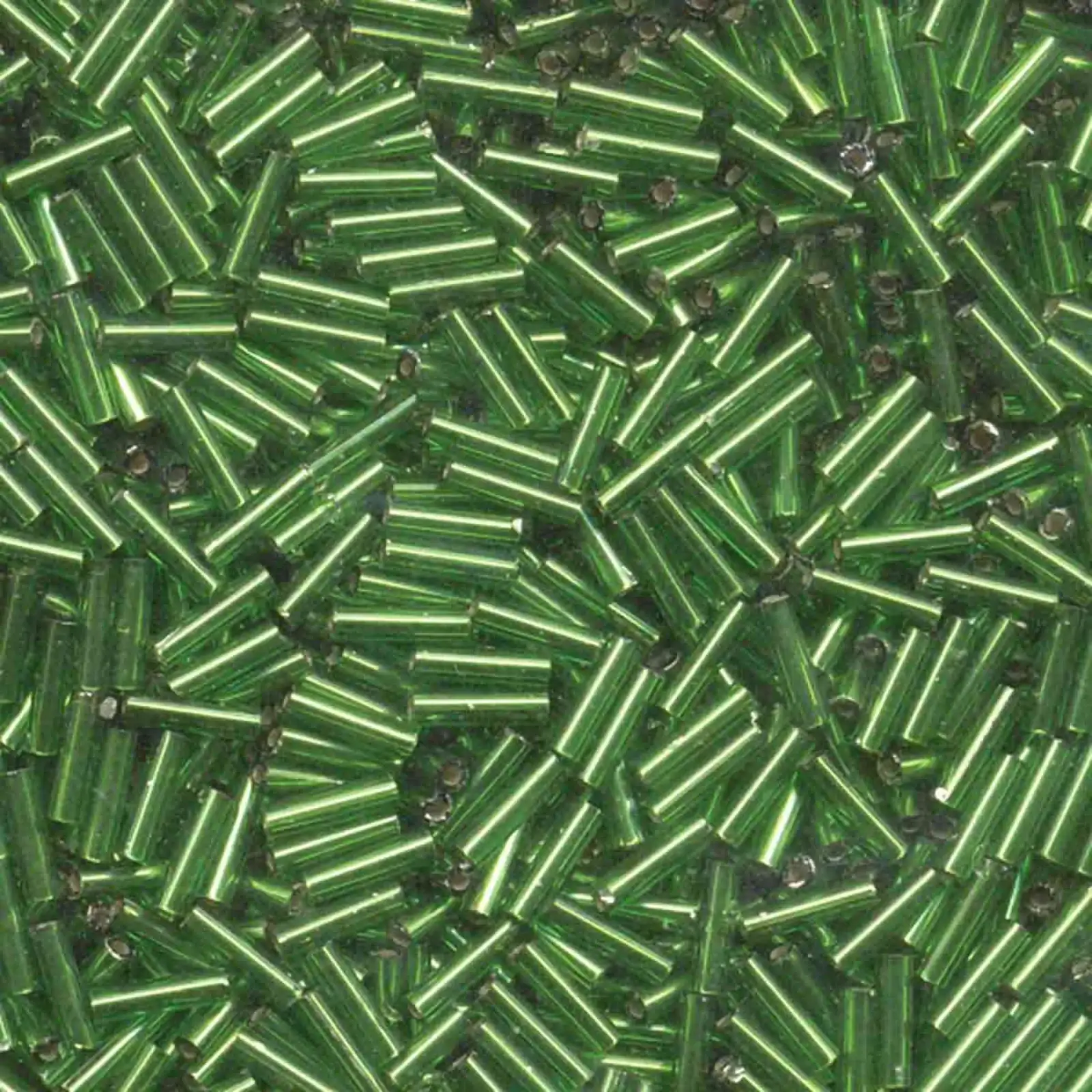 Miyuki Bugles #2 Size, 6mm, BGL2-065, Silver Lined Green, 10g