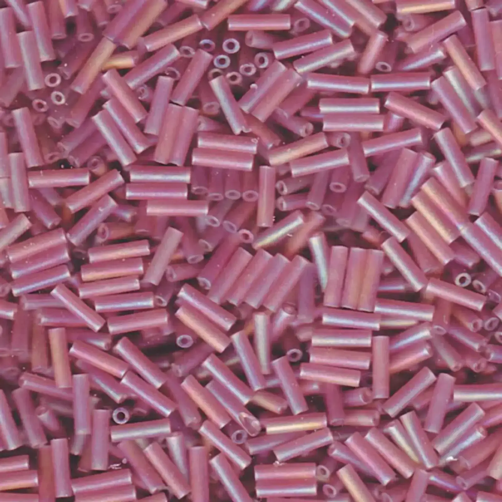 Miyuki Bugles #2 Size, 6mm, BGL2-142FR, Matte Smoky Amethyst AB, 10g