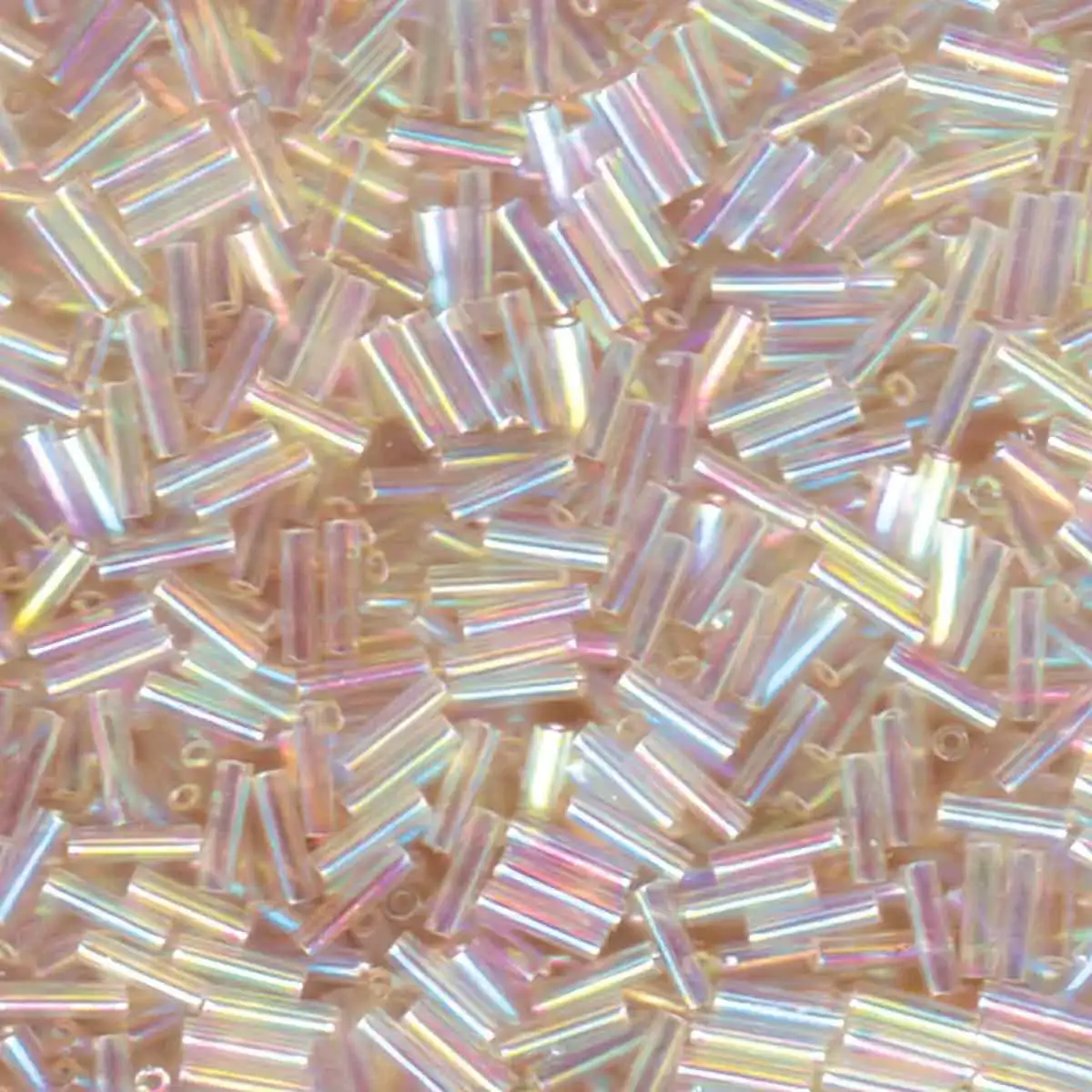 Miyuki Bugles #2 Size, 6mm, BGL2-2442, Ivory Crystal Gold Luster, 10g