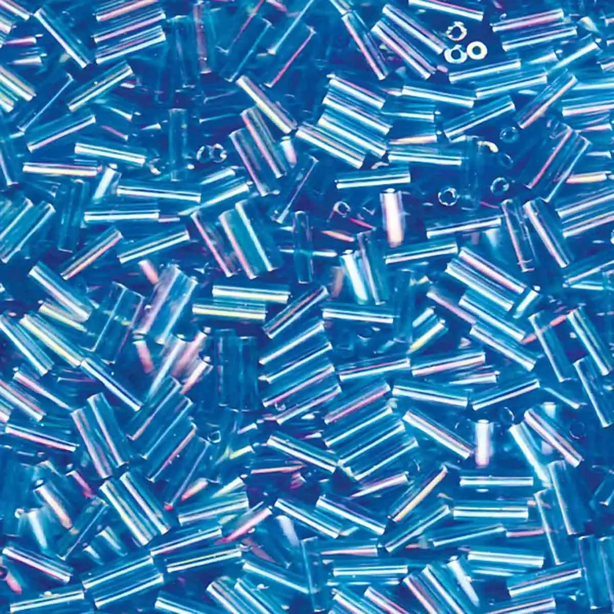 Miyuki Bugles #2 Size, 6mm, BGL2-250, Transparent Aqua AB, 10g