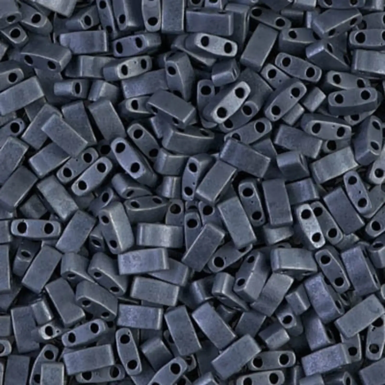 Miyuki Half Tila Beads, HTL-2001, Gunmetal Matte 5g