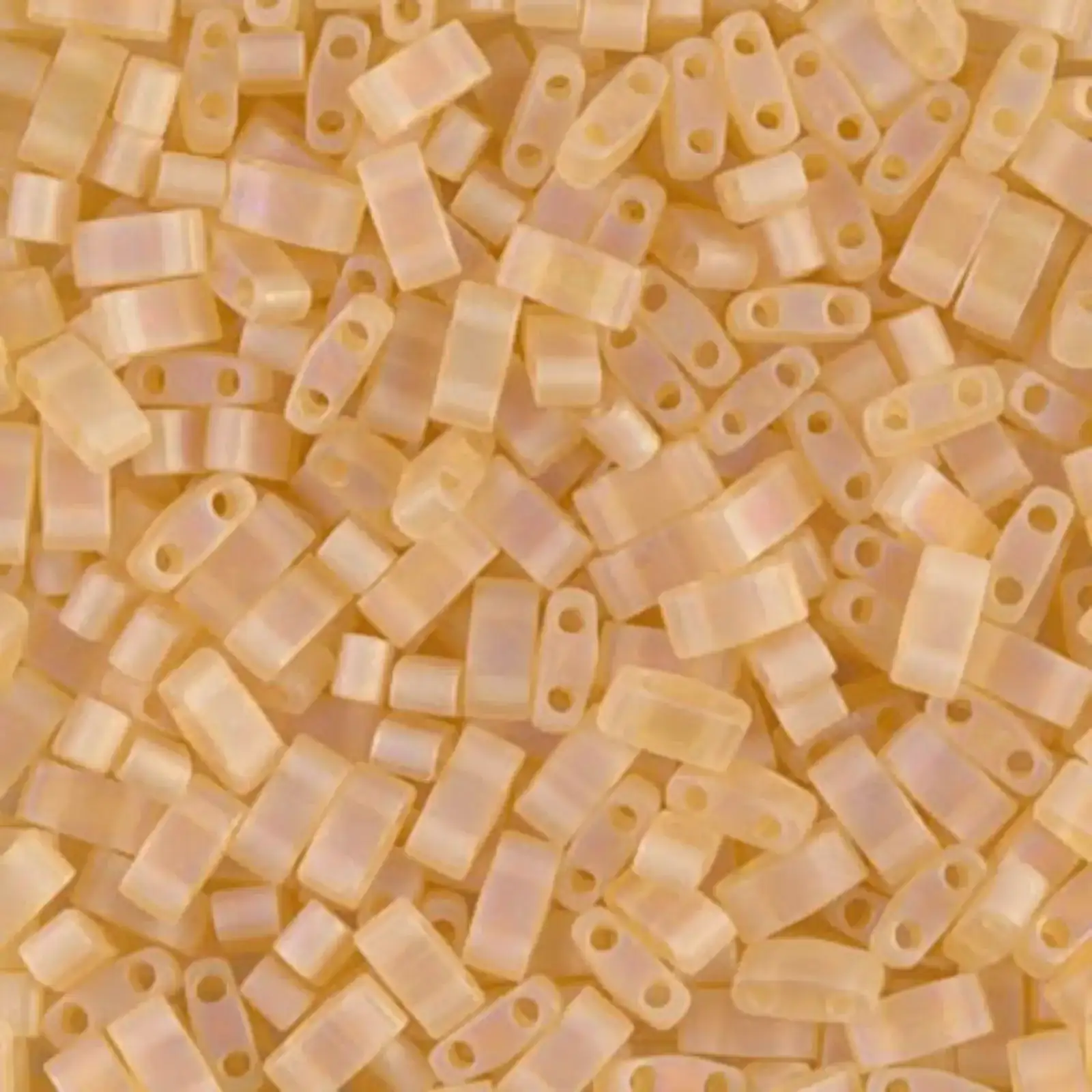 Miyuki Half Tila Beads, HTL-132FR, Pale Topaz Transparent Matte AB 5g