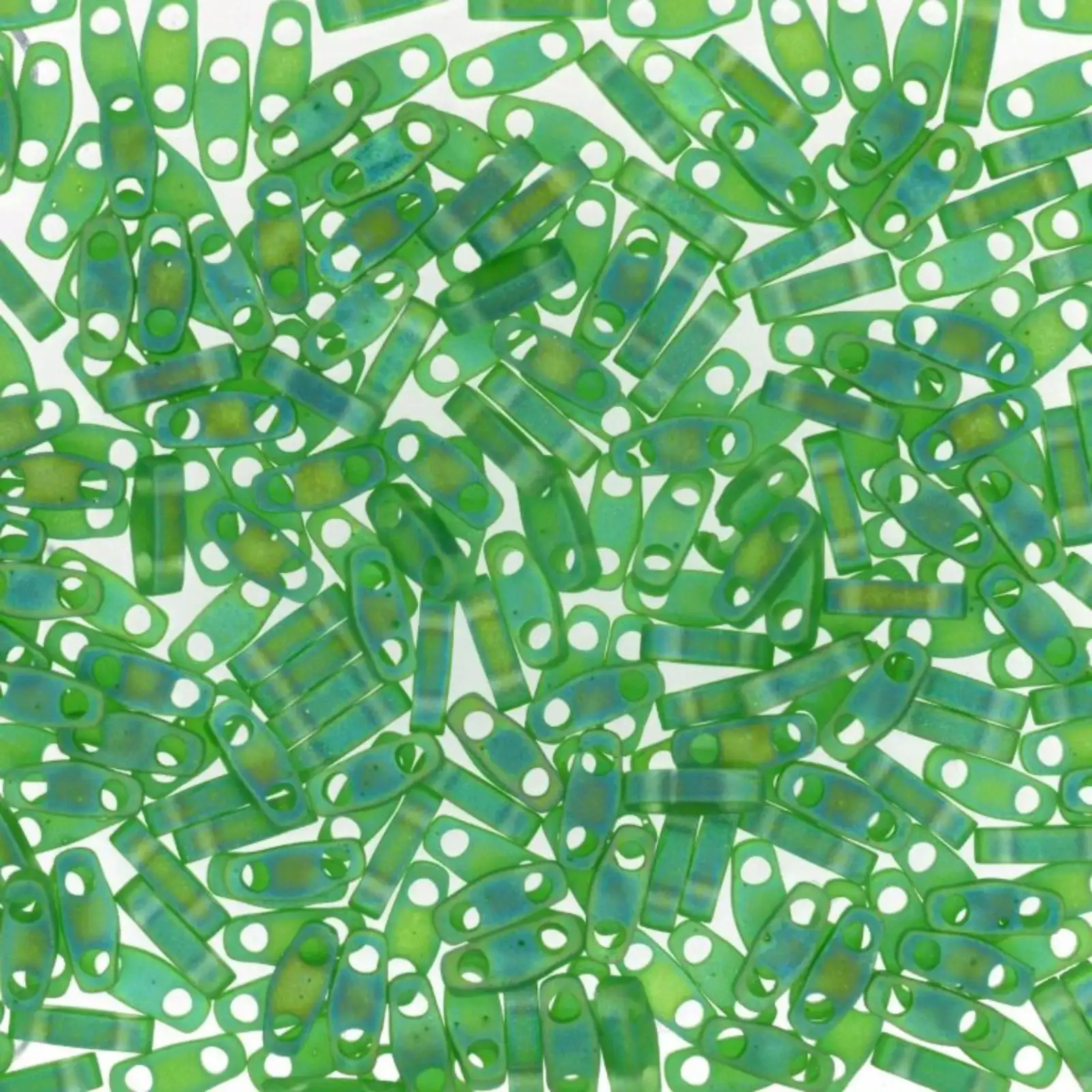 Miyuki Quarter Tila Beads, QTL-146FR, Green Transparent Matte AB, 5g