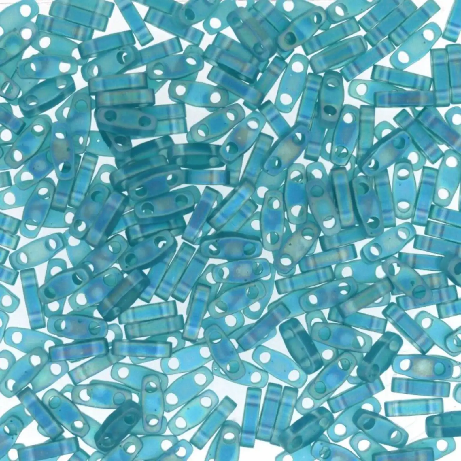 Miyuki Quarter Tila Beads, QTL-2405FR, Teal AB Transparent Matte, 5g