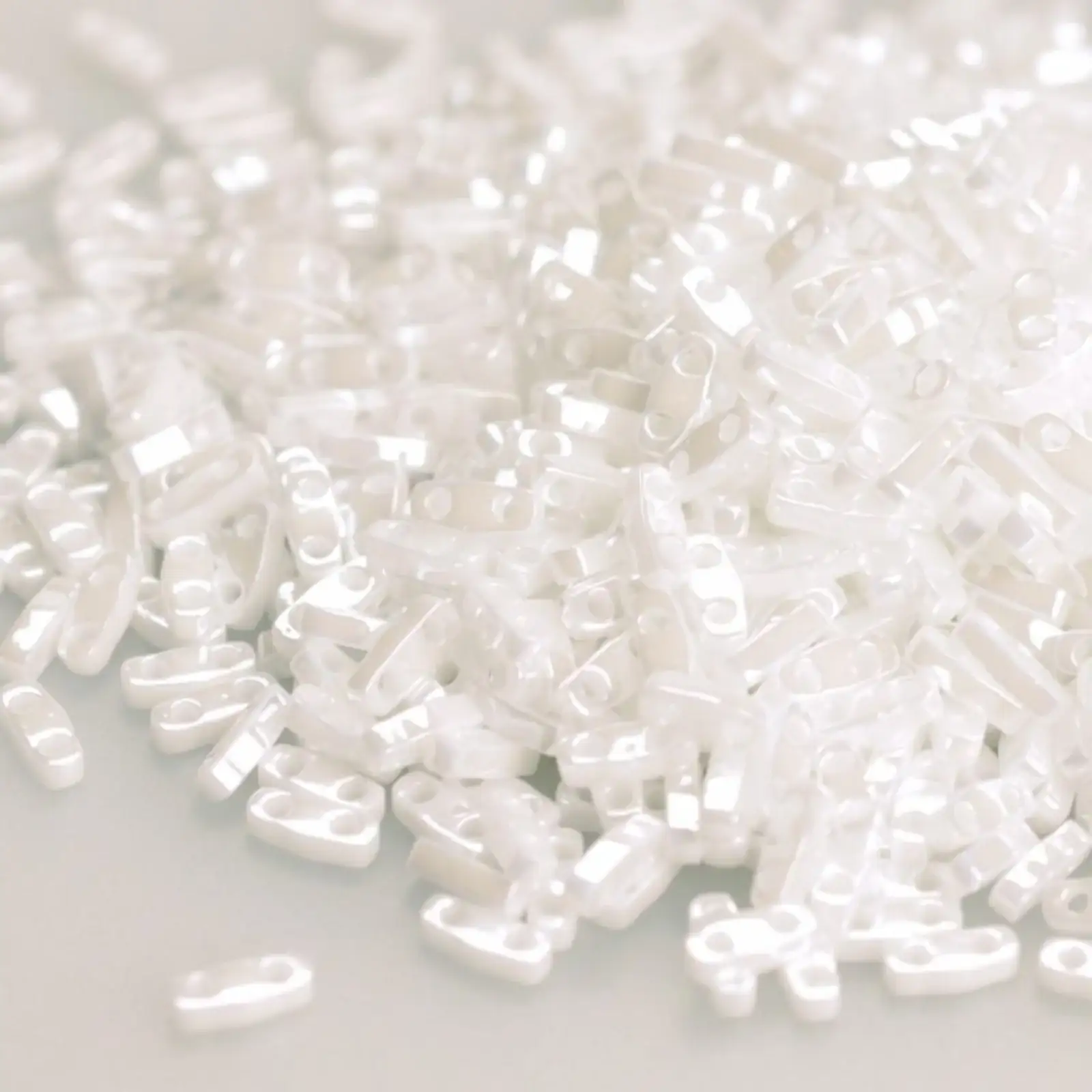 Miyuki Quarter Tila Beads, QTL-420, White Opaque Luster, 5g